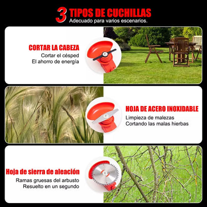 INALAMBRICA! Desbrozadora Eléctrica 3 en 1 Podadora Cortadora Césped